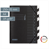 Ordnungsmappe FACT!plus | A4, 12 Fächer, schwarz