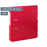 Ordner „WAVE“ Colour Code | A4, 50 mm, Hebelmechanik mit gummiertem Griff, red