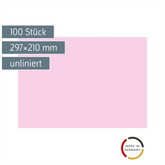 Karteikarten | 297×210 mm, A4, unliniert, rot, 100 Stück