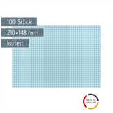Karteikarten | 210×148 mm, A5, 5 mm kariert, blau, 100 Stück