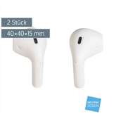 Radiergummi-Set „In-Ear-Pod“ 3D | weiß, 2 Stück