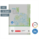 Vokabelheft Recycling | A5, Lineatur 53, 32 Blatt, grün/grau