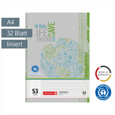 Vokabelheft Recycling | A4, Lineatur 53, 32 Blatt, grün/grau