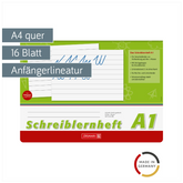 Schreiblernheft | A4 quer, Lineatur A1, 16 Blatt, grün