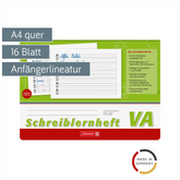 Schreiblernheft | A4 quer, Lineatur VA, 16 Blatt, grün