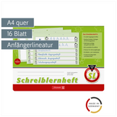 Schreiblernheft | A4 quer, Lineatur SL, 16 Blatt, grün