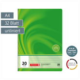 Schulheft Premium Vivendi | A4, Lineatur 20, 32 Blatt, grün