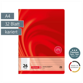 Schulheft Premium Vivendi | A4, Lineatur 26, 32 Blatt, rot