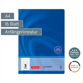 Schulheft Premium Vivendi | A4, Lineatur 3, 16 Blatt, blau