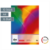 Schulhefte | A4, Lineatur dm, 16 Blatt, mehrfarbig, 10 Stück