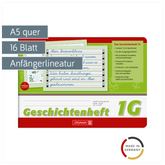 Geschichtenheft | A5 quer, Lineatur 1G, 16 Blatt, grün