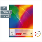 Schulheft | A6, Lineatur 52, 24 Blatt, mehrfarbig