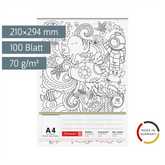 Malblock „Submarine“ ZENart | A4, 100 Blatt, weiß/schwarz