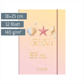 Ausmalheft Sunny Ocean | 32 Blatt, mehrfarbig, pastell