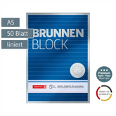 Briefblock Premium „BRUNNEN Block“ | A5, liniert, 50 Blatt, blau
