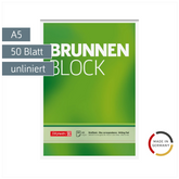 Briefblock „BRUNNEN Block“ | A5, Lineatur 6, 50 Blatt, grün