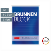 Briefblock „BRUNNEN Block“ | A5, liniert, 50 Blatt, blau