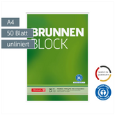 Briefblock „BRUNNEN Block“ Recycling | A4, Lineatur 20, 50 Blatt, grün