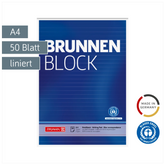 Briefblock „BRUNNEN Block“ Recycling | A4, Lineatur 21, 50 Blatt, blau