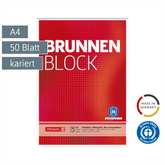 Briefblock „BRUNNEN Block“ Recycling | A4, Lineatur 22, 50 Blatt, rot