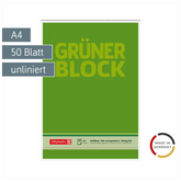 Briefblock „Grüner Block“ | A4, Lineatur 20, 50 Blatt, grün