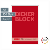 Briefblock „Dicker Block“ | A4, Lineatur 21, 100 Blatt, rot