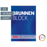 Briefblock „BRUNNEN Block“ | A4, Lineatur 21, 50 Blatt, blau