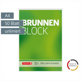 Briefblock „BRUNNEN Block“ gelocht | A4, Lineatur 20, 50 Blatt, grün