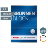 Briefblock Premium „BRUNNEN Block“ | A4, Lineatur 21, 50 Blatt, blau