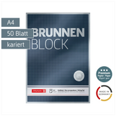 Briefblock Premium „BRUNNEN Block“ | A4, Lineatur 22, 50 Blatt, blau