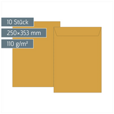 Versandtaschen | 250×353 mm, B4, 110 g/m², braun, 10 Stück