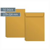 Versandtaschen mit Faltboden | 229×324 mm, C4, 125 g/m², braun, 50 Stück