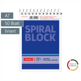 Spiralnotizblock | A7, liniert, 50 Blatt, blau