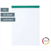 Notizblock | A5, unliniert, 50 Blatt, grün