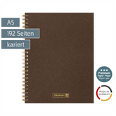 Notizbuch Premium Wire | A5, kariert, chocolate