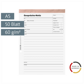 Gesprächsnotizblock gelocht | A5, 50 Blatt