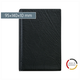 Taschen-Ringbuch | 95×140 mm, 6-Ring-Kipphebel-Mechanik, Füllhöhe: 10 mm, schwarz