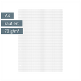 Ringbucheinlagen | A4, 5×7 mm rautiert, weiß, 50 Blatt