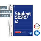 Collegeblock Student Recycling | A5, Lineatur 4, 80 Blatt, blau