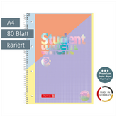 Collegeblock Premium Student „Intoxicate“ | A4, Lineatur 28, 80 Blatt, koralle/violett