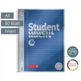 Collegeblock Premium Student | A4, Lineatur 27, 80 Blatt, blau