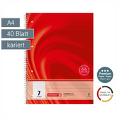 Collegeblock Premium Vivendi | A4, Lineatur 7, 40 Blatt, rot