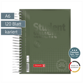 Collegeblock Premium Student Colour Code | A6, kariert, 120 Blatt, olive