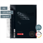 Collegeblock Premium Student Colour Code | A6, kariert, 120 Blatt, onyx