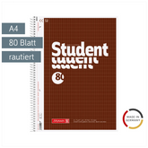 Collegeblock Student | A4, Lineatur 23, 80 Blatt, braun