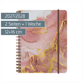Schülerkalender 2027/2028 „Marble“ | A6, Kunststoff