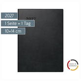 Taschenkalender Mod. 736 90 2027 | A6, Kunststoff, schwarz