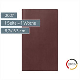 Taschenkalender Mod. 758 2027 | A6, Kunstleder, bordeaux