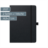 Buchkalender Kompagnon Mod. 791 66 2027 | A5, Kunststoff, schwarz