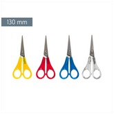 Kinderschere | spitz, 130 mm, sortiert, blau, gelb, rot, transparent